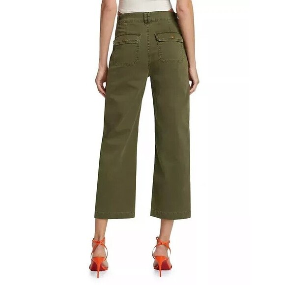 FRAME women Utility Pocket Crop Cargo Pant size 24 Washed Winter Moss 24x26 $288 - Picture 3 of 10